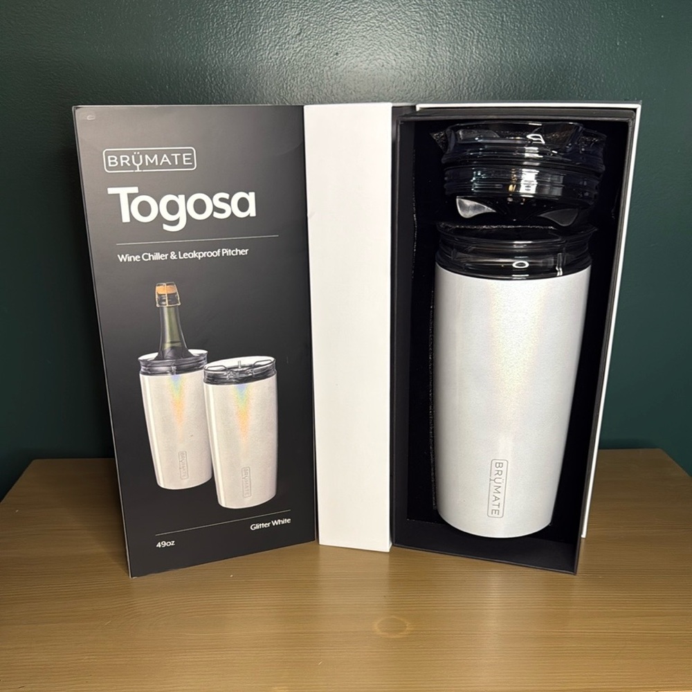 BrüMate Togosa Glitter White Wine Chiller & Pitcher Set